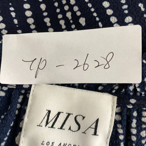 Misa Los Angeles Peasant Top Blouse Medium Printed Viscose Blend Boho TP-2628 - Picture 2 of 11